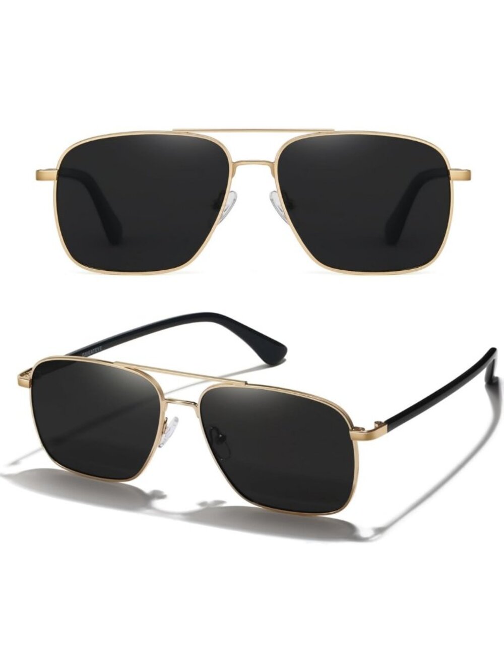 Polarized Square Aviator Sunglasses for Men - XL Large 58mm Stylish Shades